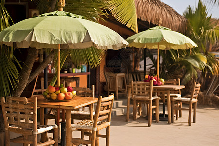 休闲旅游的度假餐厅背景图片