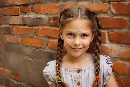 可爱微笑的外国小女孩背景图片