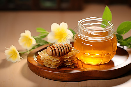 蜂蜜食用素材桌子上的蜂蜜背景