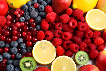 健康饮食的水果拼盘背景图片