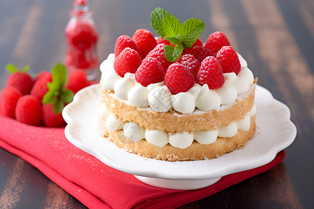 甜莓夹心蛋糕背景图片