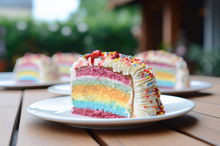 带彩虹的边框甜蜜的派对背景