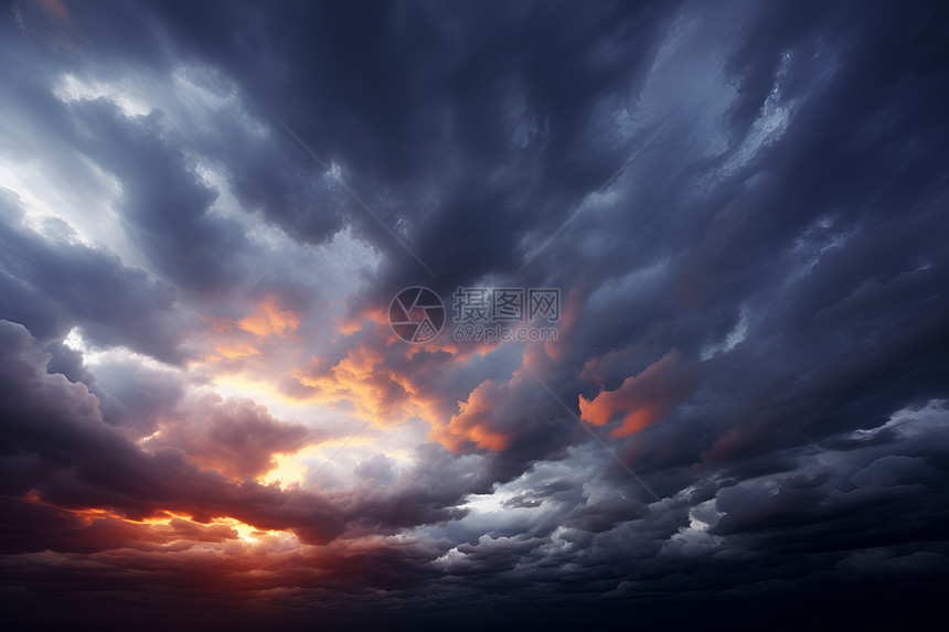 日落时的云层图片