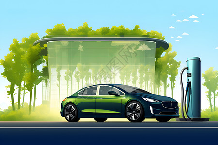 未来的清洁能源汽车背景图片