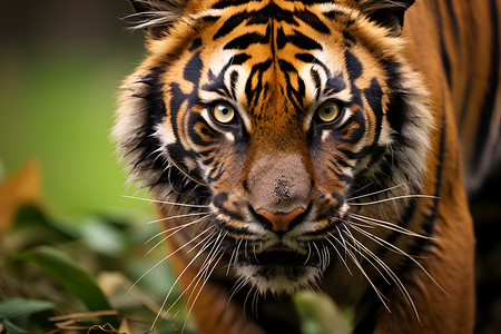 热带丛林中的老虎背景图片