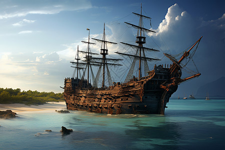加勒比海盗船背景图片
