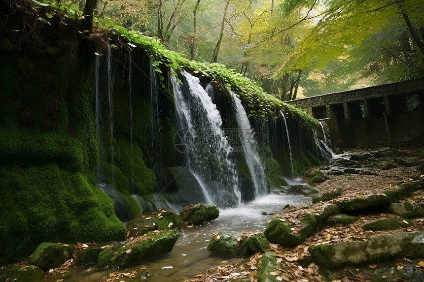 瀑布中美丽风景图片