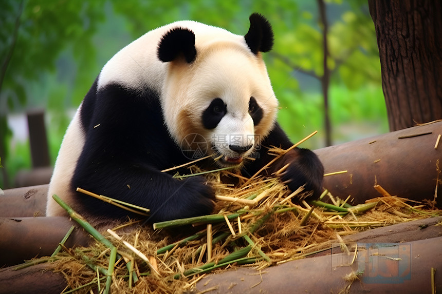 动物园中可爱的熊猫图片