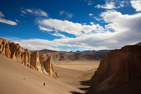 户外沙漠中的峡谷背景图片