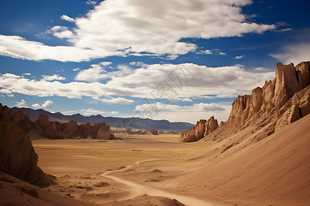 沙漠中壮观的戈壁背景图片