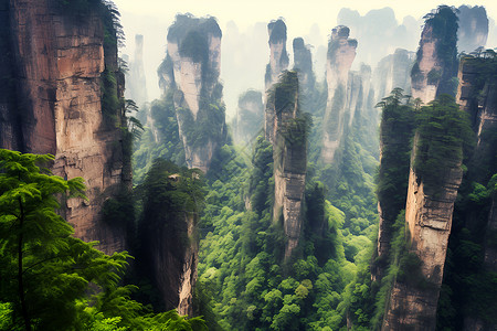 险峻的山峰风景背景图片