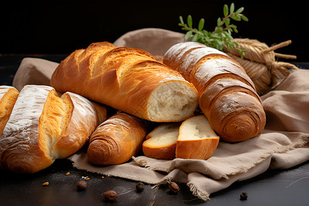 美味法式面包背景图片