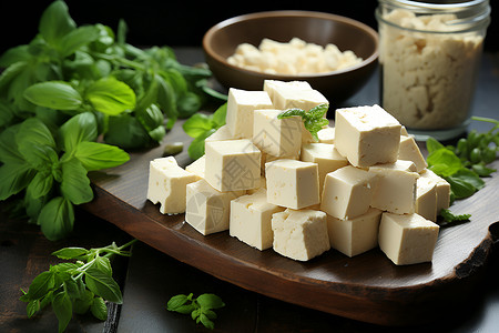 健康素食素食美食豆腐背景