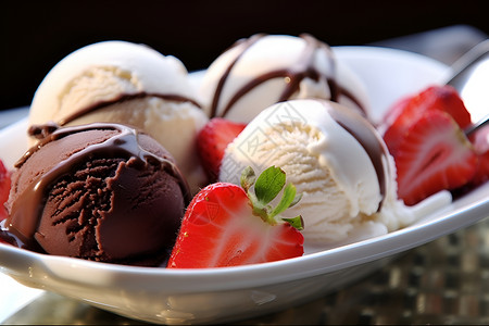 美味的冰淇淋甜点背景图片