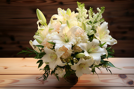 花瓶里的百合花背景图片
