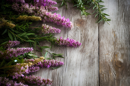 木板上漂亮的紫罗兰背景图片