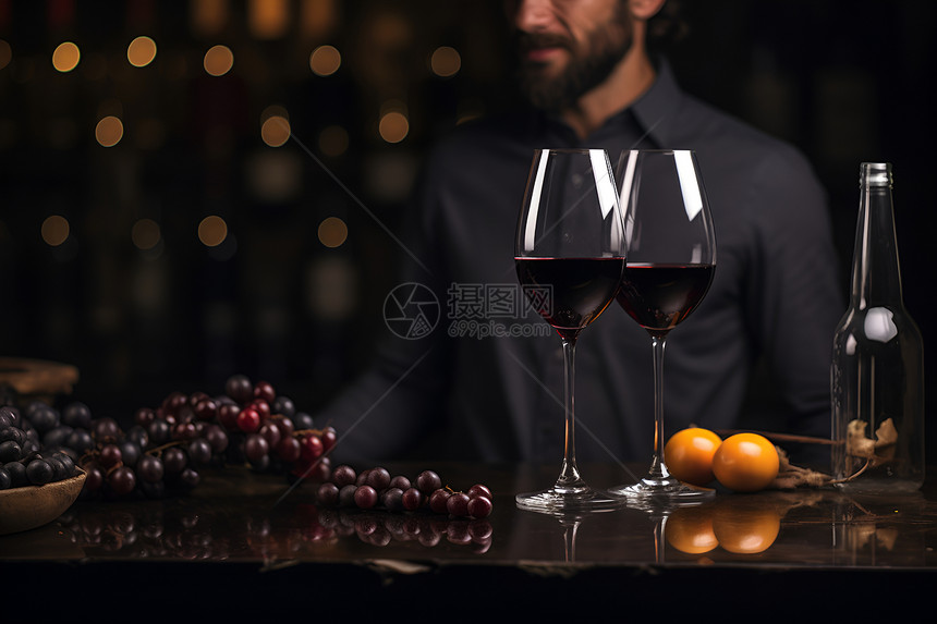 酒窖里的葡萄酒图片