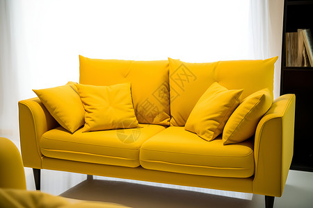 黄色沙发抱枕黄色沙发上的抱枕背景