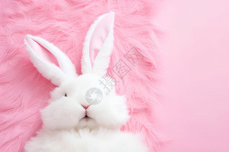 粉色背景上的兔子背景图片