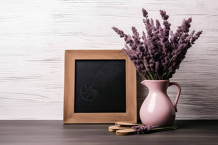 粉色花瓶的花束背景图片
