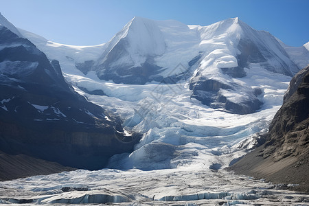 瑞士冰川山脉背景图片