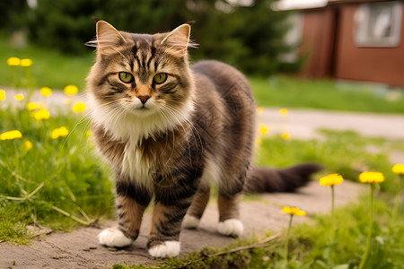 不惧独行徘徊的独行猫背景