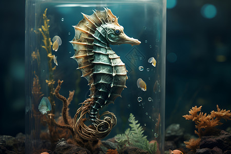 魔幻之美水族馆中的海马王国背景图片