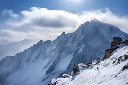 雪山唯美风景背景图片