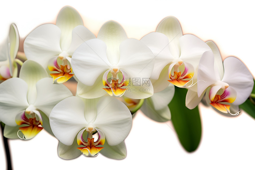 白色背景中白色的花朵图片