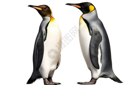 很专心的企鹅萌宠的两只企鹅背景
