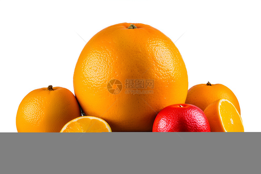 桌面上美味的新鲜橙子图片