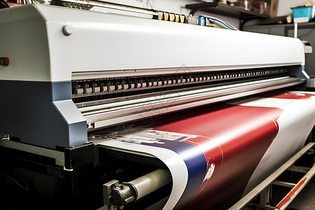 机器打印工厂中的印刷打印机器背景