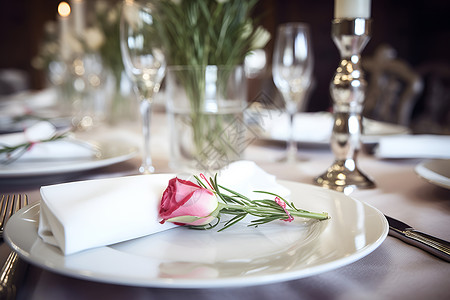 婚礼餐厅浪漫的晚餐背景