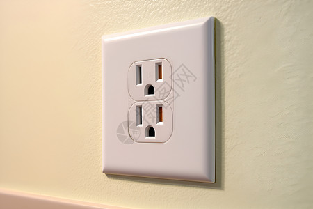 墙壁插座墙壁上的白色电源插座背景