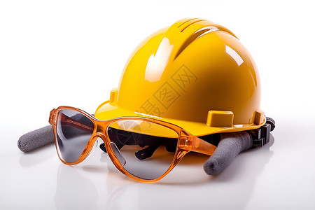 塑料海底安全帽与安全眼镜背景