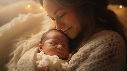 母亲与新生儿背景图片