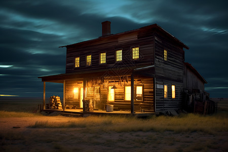 夜幕下的房屋背景图片