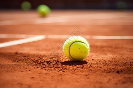 地上的网球背景图片