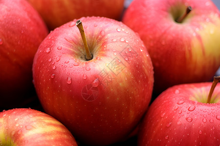 丰收苹果鲜艳红苹果背景