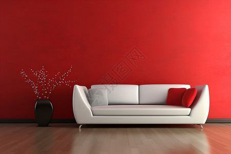 简约现代白沙发背景图片