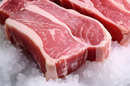冰冻肉类冰冻的猪肉背景