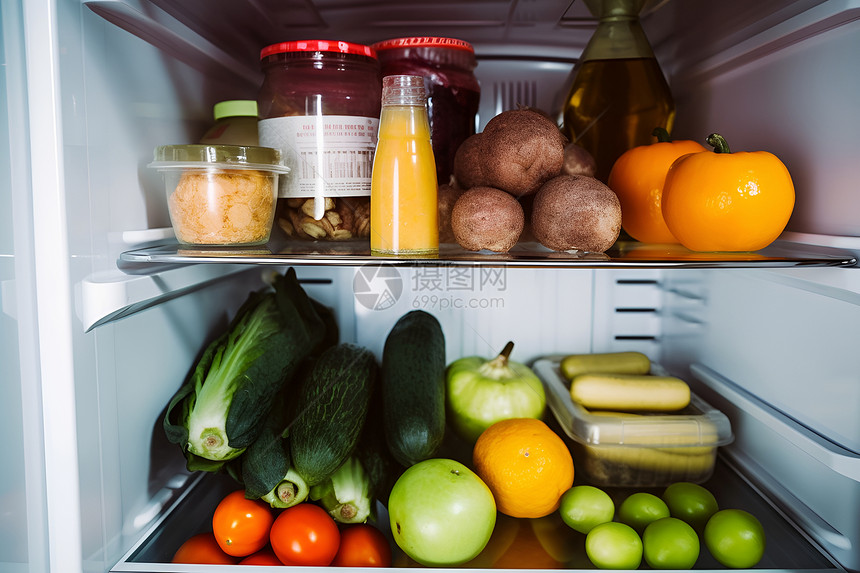 冰箱里的蔬果图片