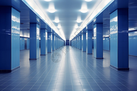 蓝色的隧道背景图片