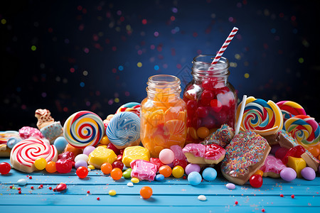 色彩缤纷的糖果背景图片