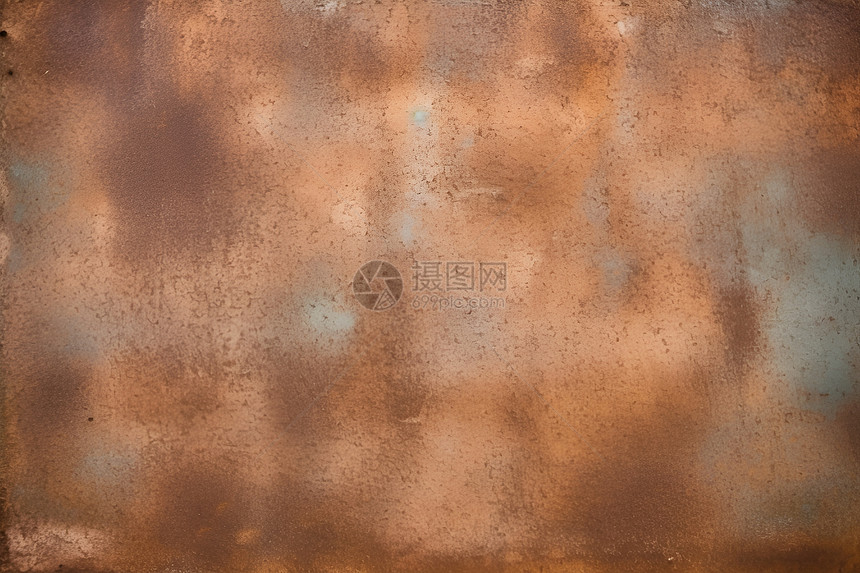 铁锈斑驳的金属板与白色背景的艺术之美图片