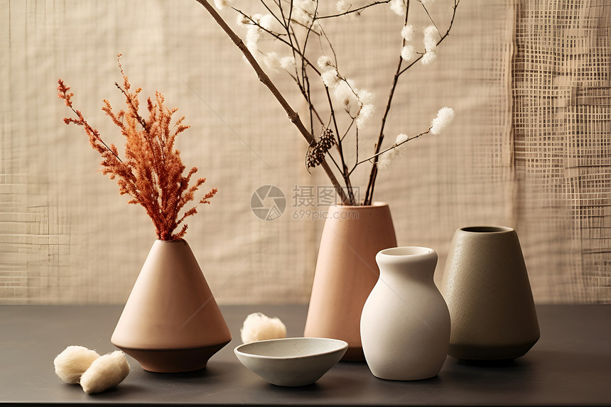 手工制作的陶瓷花瓶图片