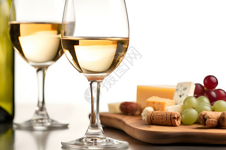 桌上的一杯白葡萄酒图片素材