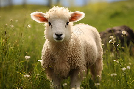 一只绵羊背景图片