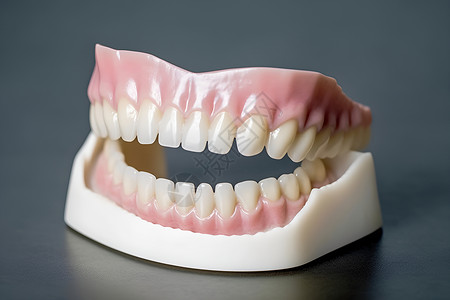 制作的健康牙齿模型背景图片