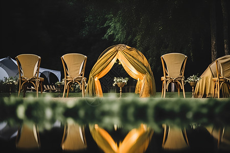 婚礼典礼上的椅子背景图片